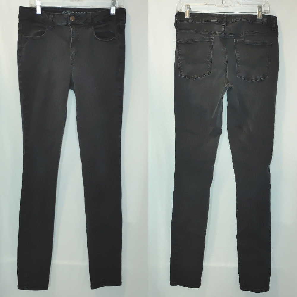 American Eagle Outfitters High Rise Black Skinny Jeans